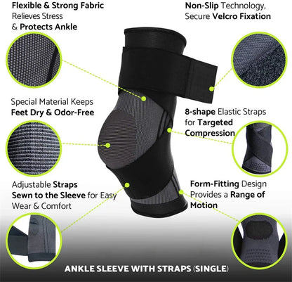 Support de cheville réglable | Protecteur pour course à pied Football Basket-ball Gym | Bandage Cheville Sangle | Accessoires SE