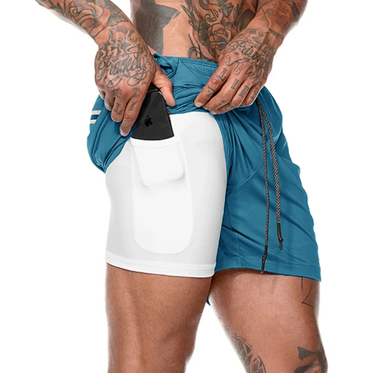 Short de Sport 2 en 1 pour hommes.