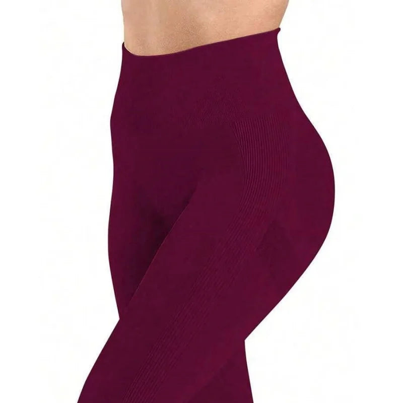 Pantalon de yoga serré sans couture pour femmes, couleur unie multicolore en option  | Fitness Femme