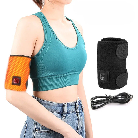 Genouillère chauffante électrique, attelle de massage réglable, 3 vitesses de température, protection du coude, compresse chaude, ceinture de protection des épaules