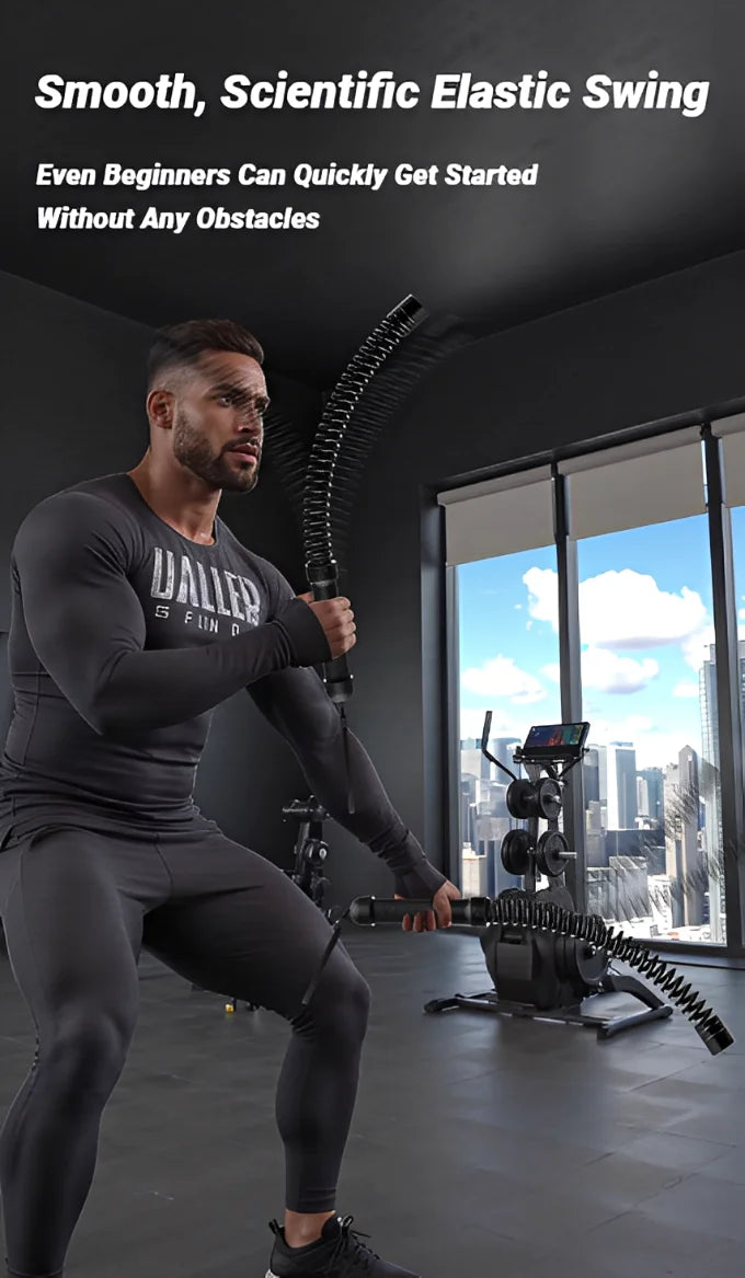 Barre d'entraînement de force ergonomique, poignée de Fitness, renforcement des triceps, extenseur de bras à ressort, entraîneur musculaire en acier inoxydable