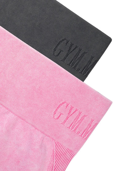 Pantalon de yoga  Taille serrée Lettre Sable Lavé Pantalon Exercice Yoga Leggings  | Fitness Femme