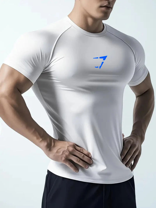 T-shirt de fitness à manches courtes haute élasticité, séchage rapide et respirant, adapté aux vêtements de sport, de course et de fitness