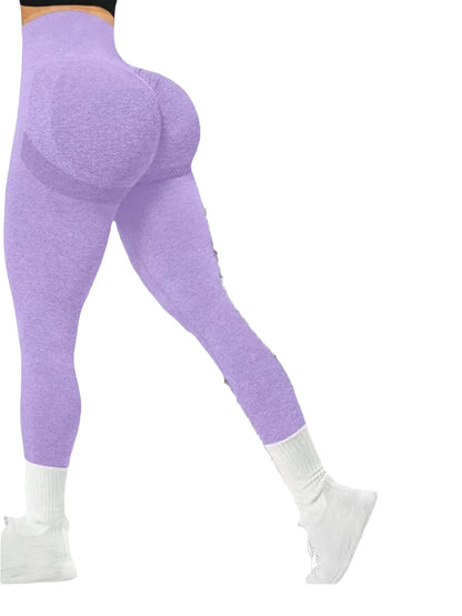Pantalon de yoga serré sans couture pour femmes, couleur unie multicolore en option  | Fitness Femme