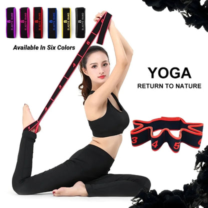 Ceinture Élastique d’étirement 8 Section | Pilates Fitness Danse Yoga | Accessoires