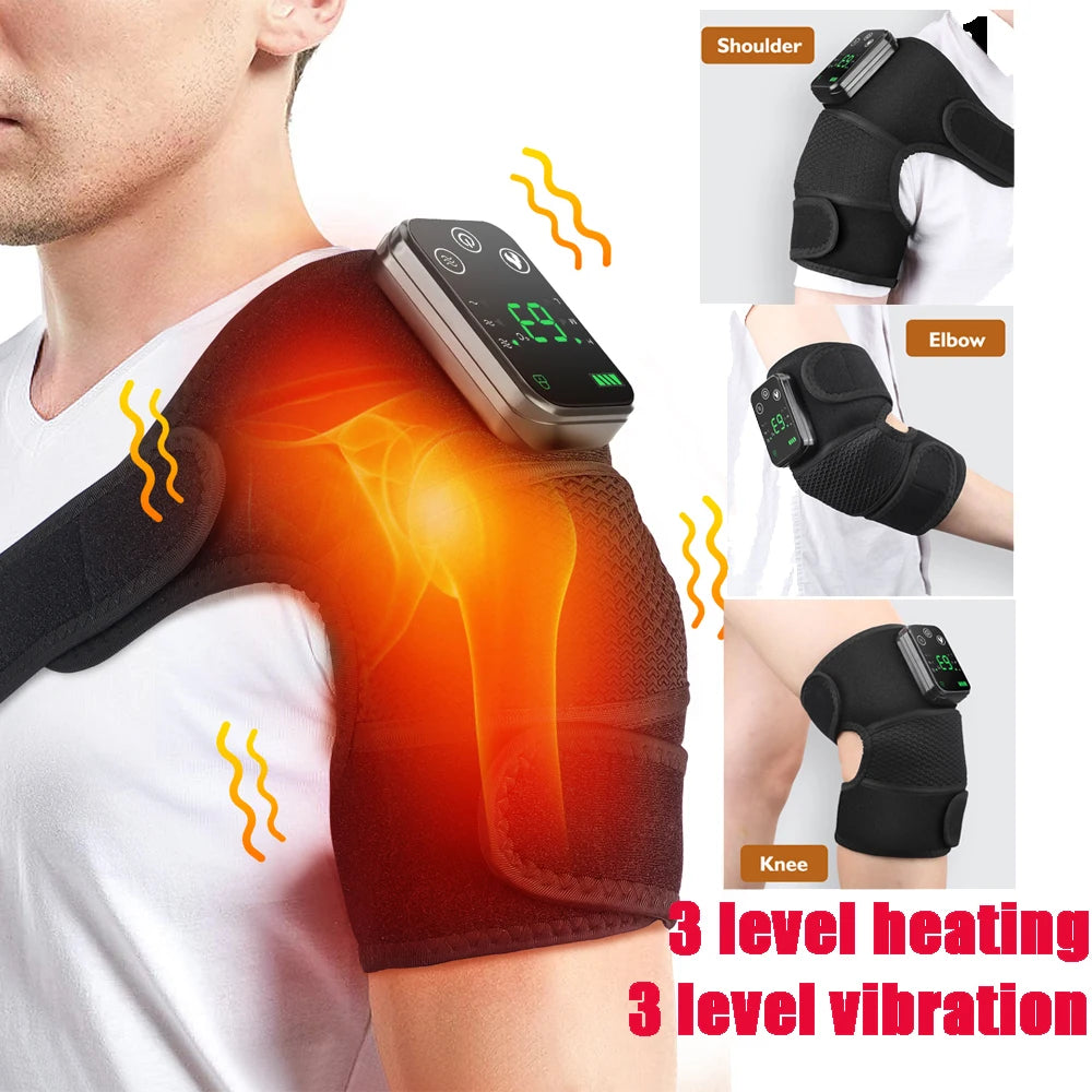 Masseur d'épaule thermique 3 en 1 pour genou, épaule, coude, attelle chauffante, Support sans fil, ceinture, genouillère, Circulation sanguine