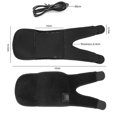 Genouillère chauffante électrique, attelle de massage réglable, 3 vitesses de température, protection du coude, compresse chaude, ceinture de protection des épaules