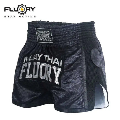 FLUORY Style Muay Thai Short Imprimer Free Combat Arts Martiaux Mixtes Boxe Entraînement Match