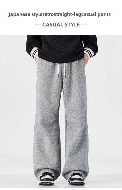 Baggy Fit hommes Decontracté pantalon automne hiver jambe droite ouest pantalon confortable drapé japonais rétro casual pantalon nouveau