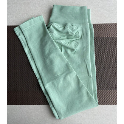 Leggings  Gym Femmes Sans Couture Sports Yoga Pantalon Bas Côtelé  | Fitness Femme