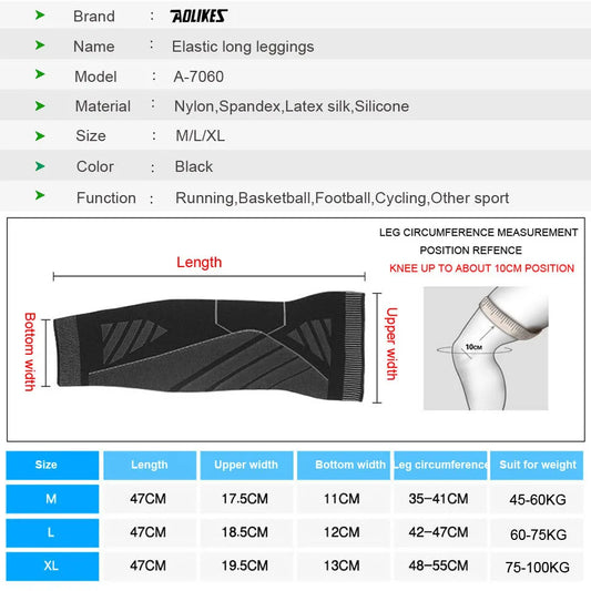 AOLIKES – manchons de Compression pour jambes complètes, genouillères, protection de soutien pour haltérophilie, soulagement des douleurs articulaires de l'arthrite