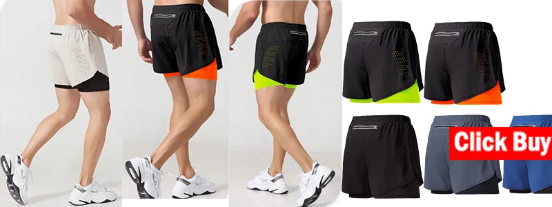 Short de Sport 2 en 1 pour hommes.