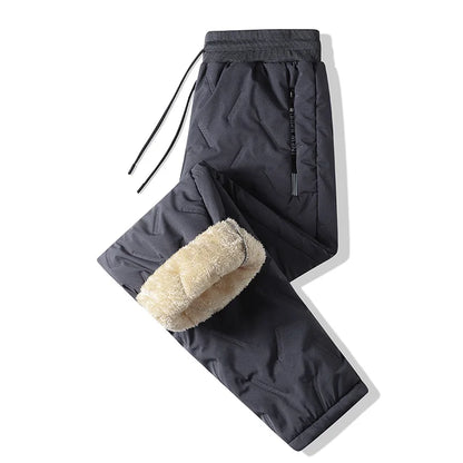 Pantalon de survêtement doublé polaire épais en peluche pour femmes, jambes droites, imperméable, coupe-vent, vêtements d'extérieur, thermiques, nouvelle collection