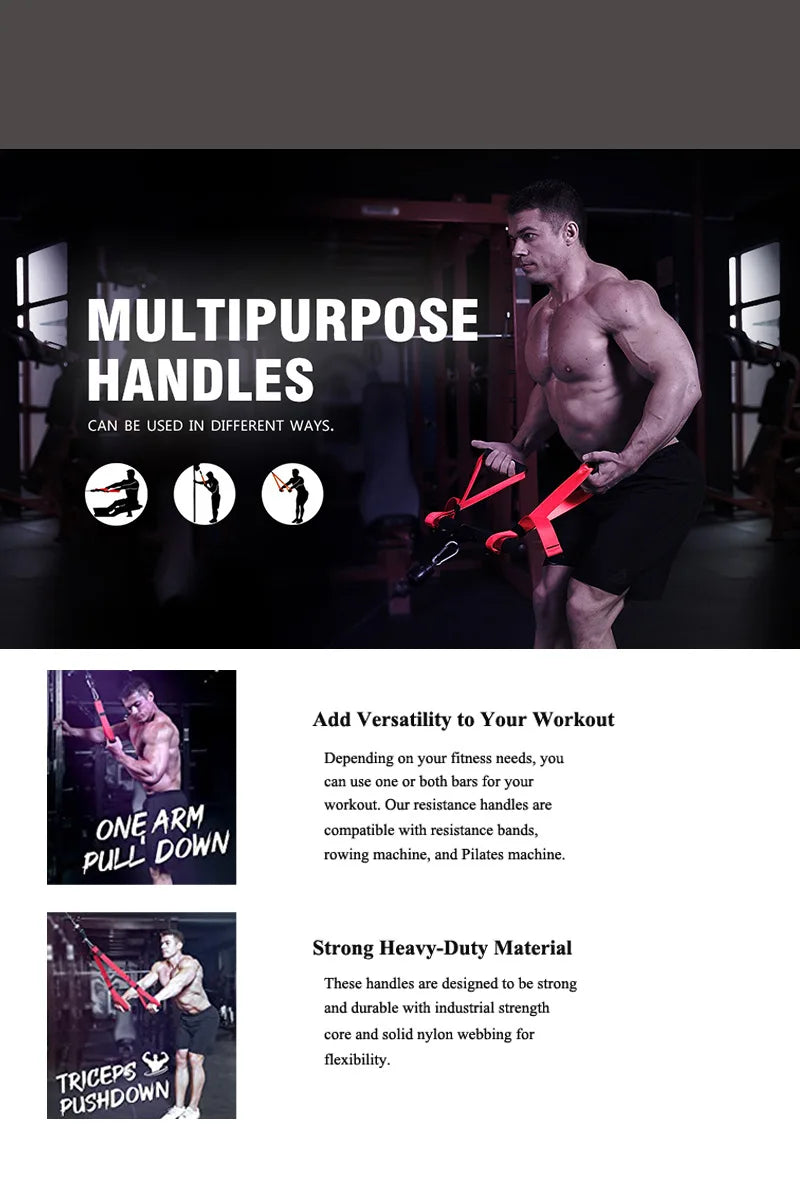Triceps abaissement corde visage tirer poignées pousser tirer vers le bas cordon pour Biceps dos épaule Triceps Fitness Tension corde accessoire de gymnastique