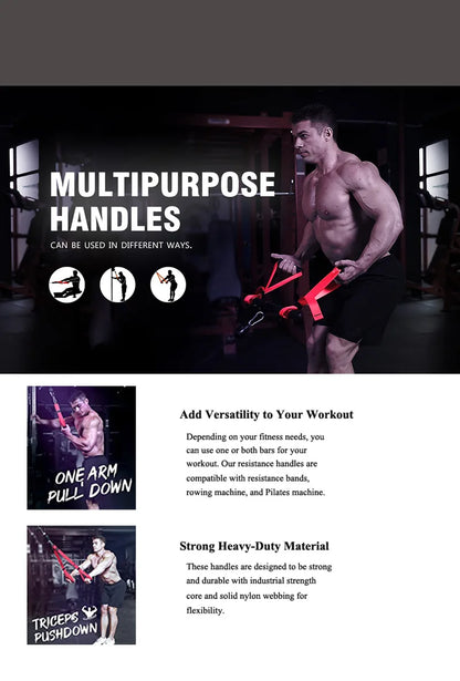 Triceps abaissement corde visage tirer poignées pousser tirer vers le bas cordon pour Biceps dos épaule Triceps Fitness Tension corde accessoire de gymnastique