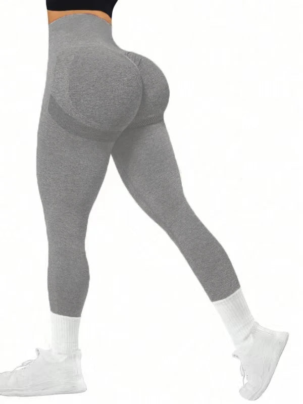 Pantalon de yoga serré sans couture pour femmes, couleur unie multicolore en option  | Fitness Femme