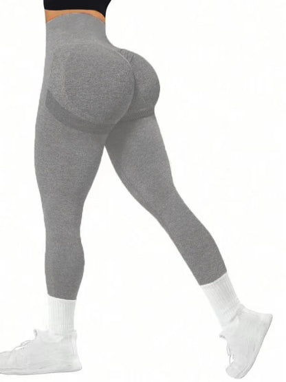 Pantalon de yoga serré sans couture pour femmes, couleur unie multicolore en option  | Fitness Femme