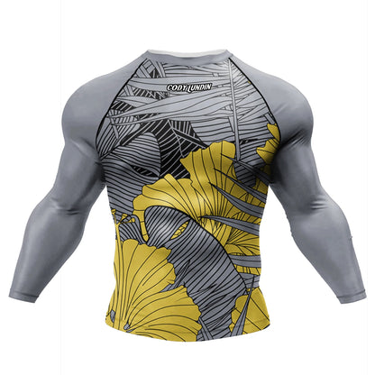 T-shirt de Compression |Manche longue pour Entraînement de combat | Grappling Sportwear mma bjj Combat Rash Guard |Vetement C