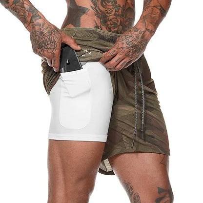 Short de Sport 2 en 1 pour hommes.