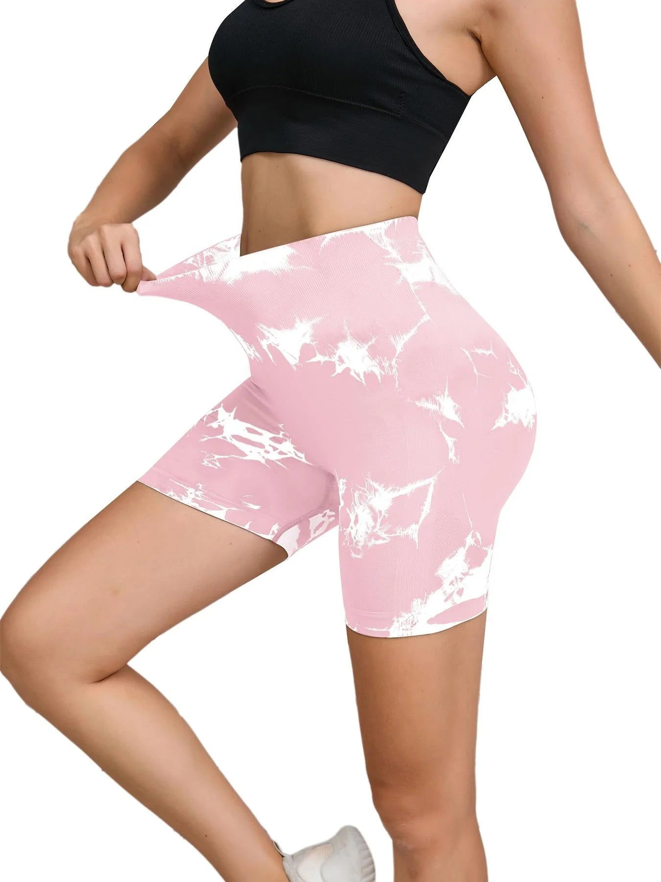 Short Fitness sans couture pour femmes, taille haute et levage des hanches, course à pied, Sexy, Fitness, Yoga