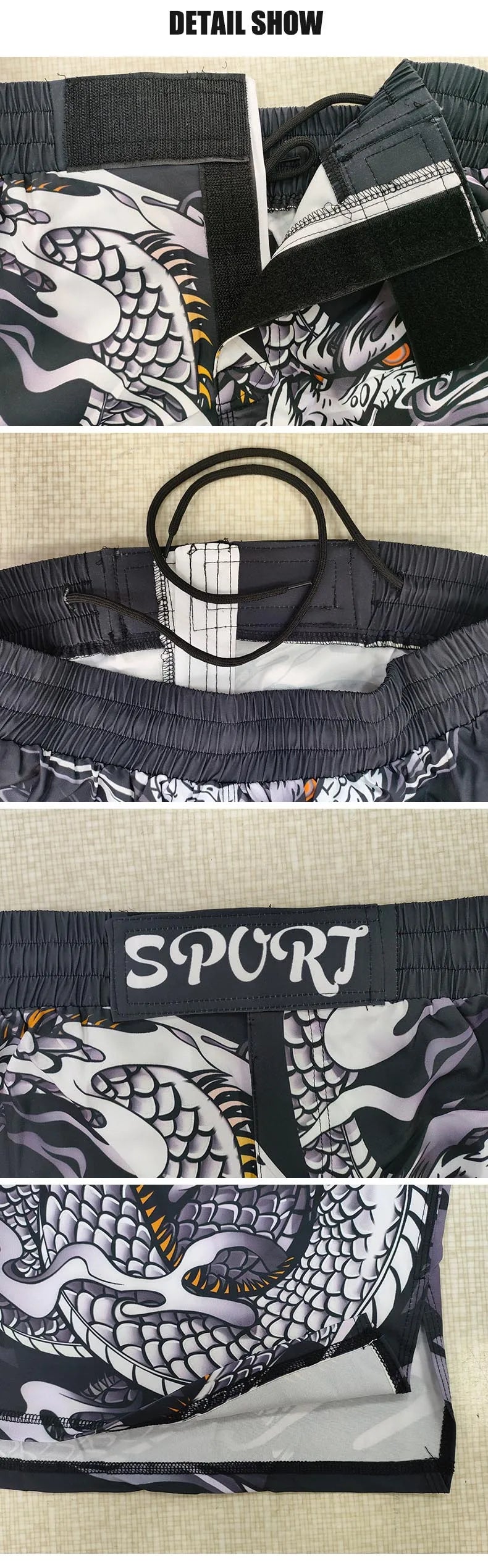 Short Entraînement Boxe | Sublimation imprimée Homme MMA Combat BJJ Grappling Muay Thai Kickboxing | Accessoires C