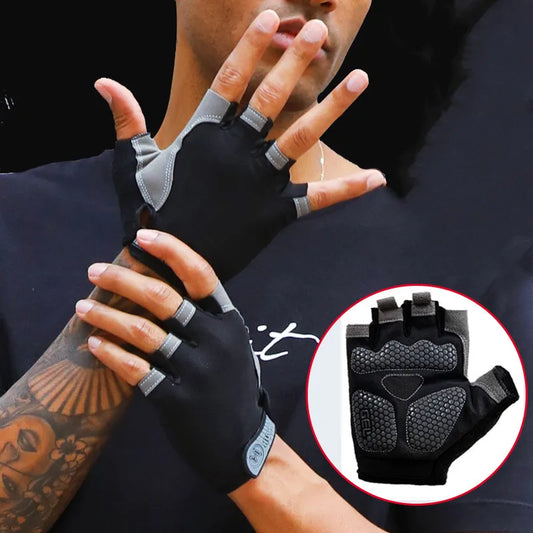Gants de sport respirants UNISEXE, accessoire d'entraînement sans doigts