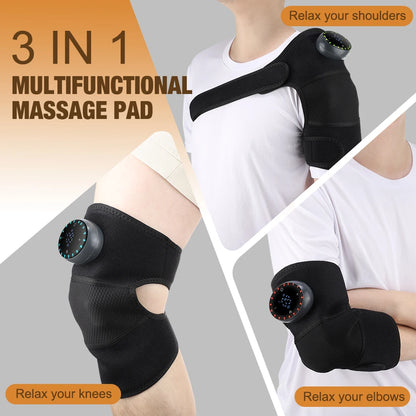 Masseur de genou Rechargeable, 3 vitesses, Massage par Vibration, attelle d'épaule réglable, coussinets chauffants électriques, chauffe-jambes et genoux