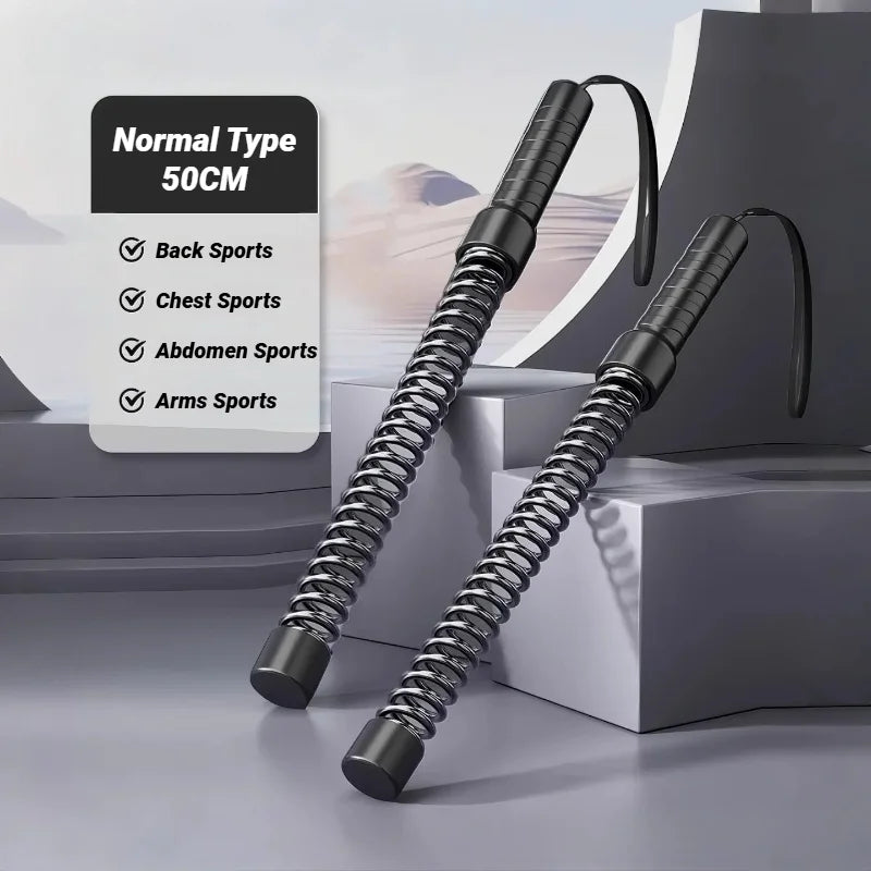 Barre d'entraînement de force ergonomique, poignée de Fitness, renforcement des triceps, extenseur de bras à ressort, entraîneur musculaire en acier inoxydable