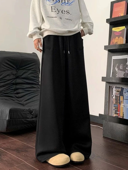 Pantalon à jambes larges pantalons de survêtement pour hommes Cool tendance offres automne hiver liquidation vente mode élégant rétro plaine homme pantalons de sport