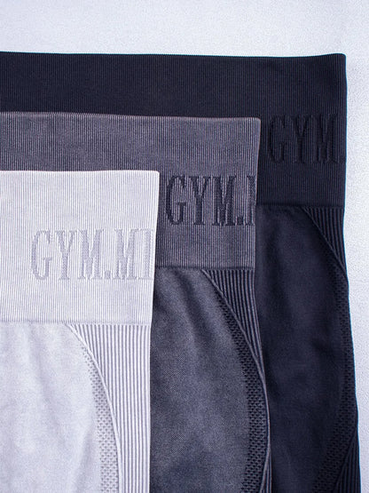 Pantalon de yoga  Taille serrée Lettre Sable Lavé Pantalon Exercice Yoga Leggings  | Fitness Femme