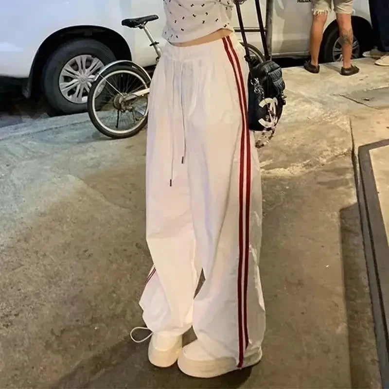 Jogging décontracté pour femmes, Taille élastique, ample, jambes larges, tendance, Cool.