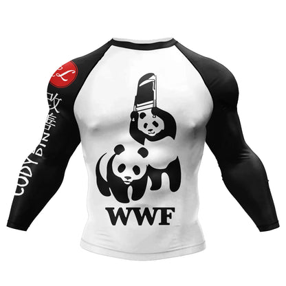 T-shirt de Compression |Manche longue pour Entraînement de combat | Grappling Sportwear mma bjj Combat Rash Guard |Vetement C