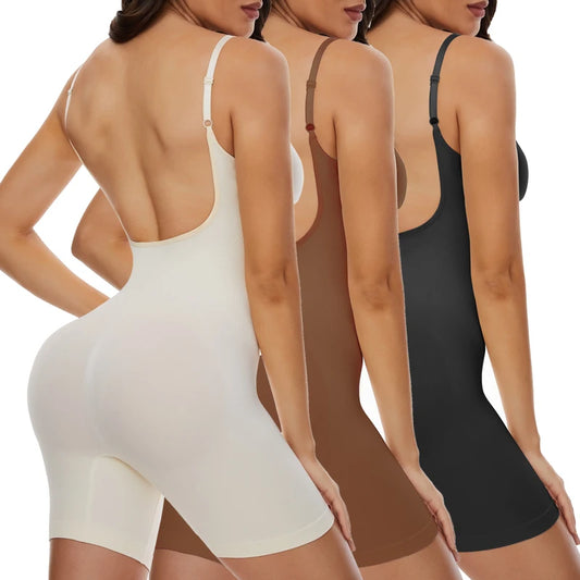 Body Gainant Dos nue pour femmes maille bout à bout lisse |Sensation Nude, minceur gaine ventre plat