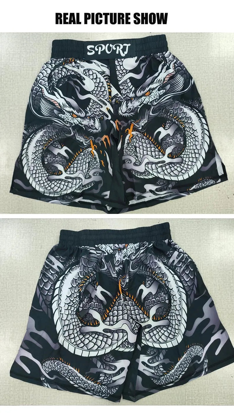 Short Entraînement Boxe | Sublimation imprimée Homme MMA Combat BJJ Grappling Muay Thai Kickboxing | Accessoires C