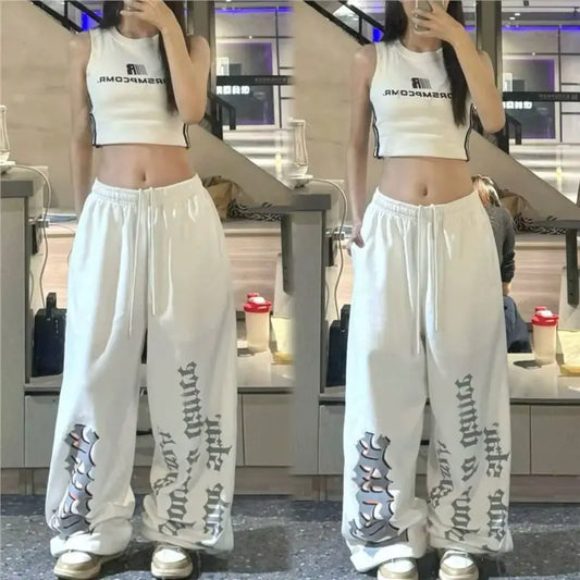 Pantalon Baggy Vintage pour femme, mode coréenne, Streetwear, Hip Hop