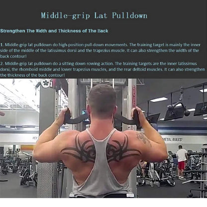 Accueil Gym Fitness aviron barre en V poulie câble Machine accessoires Biceps Triceps dos Blaster poignée tirer vers le bas poignées