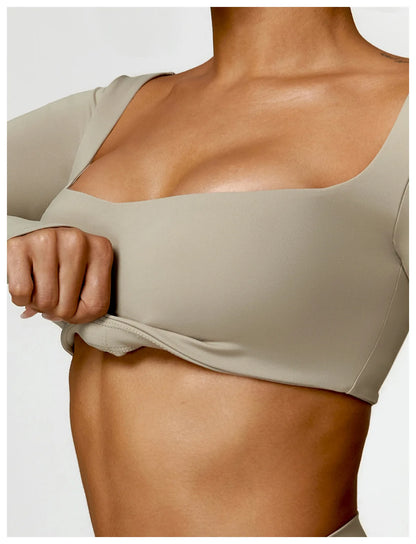 Sports Long sleeved Women Outdoor Running Gym Fitness Wear T-shirt Long sleeved Yoga Shirt Gym Push Up Workout Single Piece Top