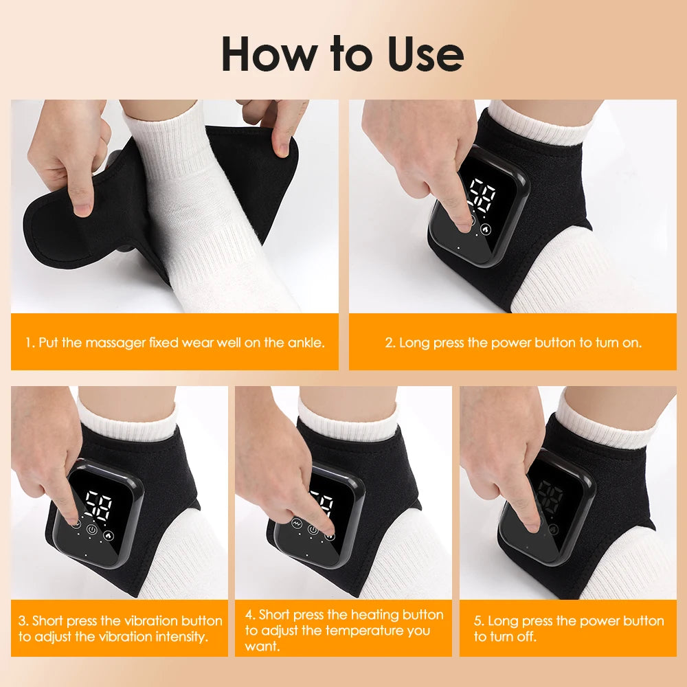 Coussin chauffant sans fil pour cheville, Massage par Vibration électrique, enveloppe chauffante pour les mains, pour poignet et cheville, attelle chauffante Rechargeable