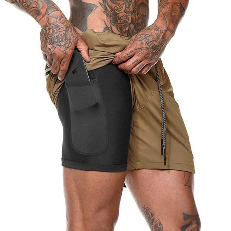 Short de Sport 2 en 1 pour hommes.