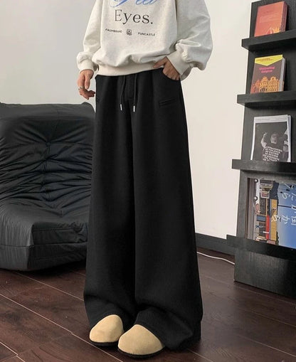 Pantalon à jambes larges pantalons de survêtement pour hommes Cool tendance offres automne hiver liquidation vente mode élégant rétro plaine homme pantalons de sport