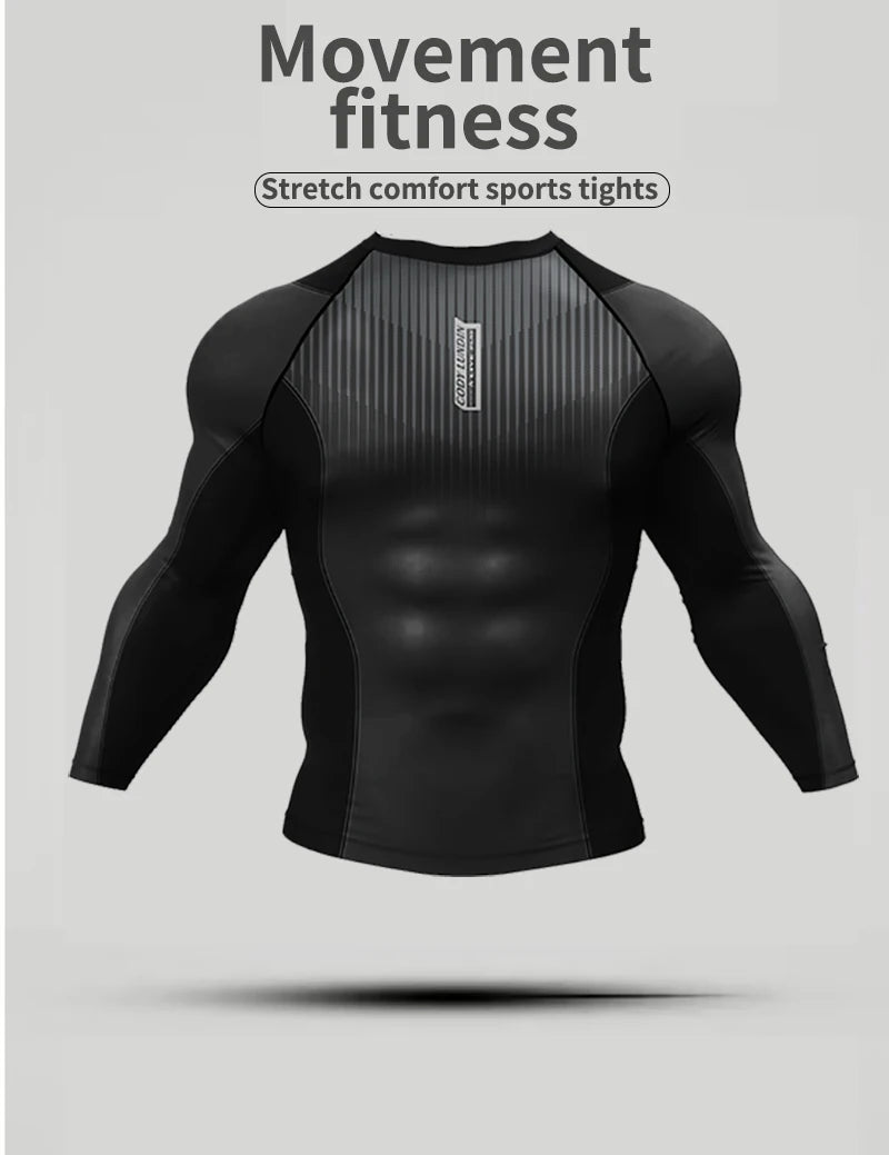 T-shirt de Compression |Manche longue pour Entraînement de combat | Grappling Sportwear mma bjj Combat Rash Guard |Vetement C