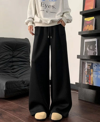 Pantalon à jambes larges pantalons de survêtement pour hommes Cool tendance offres automne hiver liquidation vente mode élégant rétro plaine homme pantalons de sport