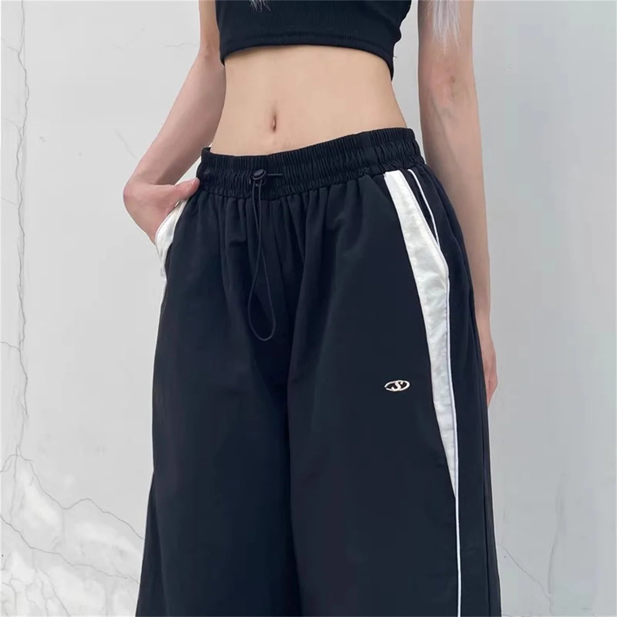 Pantalon Cargo pour femmes, taille haute, américain, séchage rapide, Baggy Hip Hop, décontracté, jambes larges, Streetwear, été, 2025
