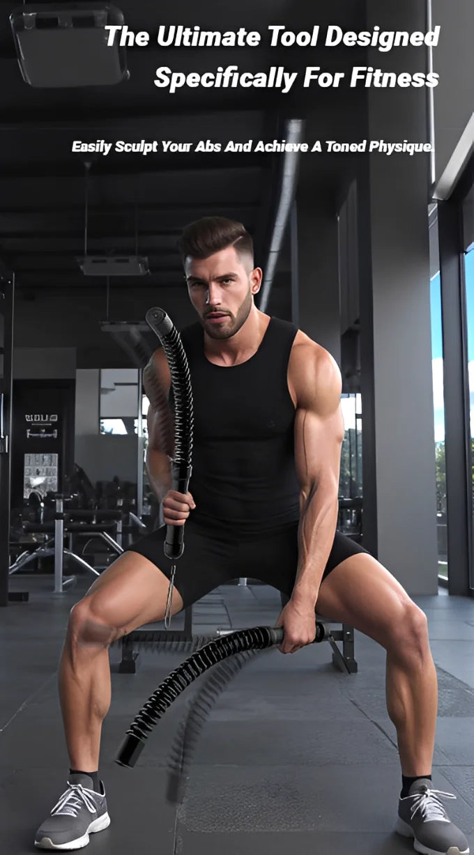 Barre d'entraînement de force ergonomique, poignée de Fitness, renforcement des triceps, extenseur de bras à ressort, entraîneur musculaire en acier inoxydable