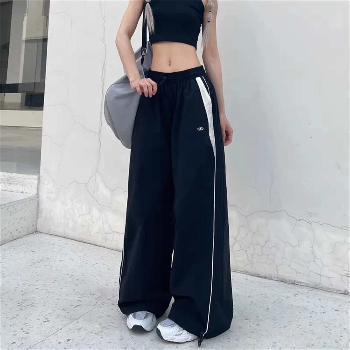Pantalon Cargo pour femmes, taille haute, américain, séchage rapide, Baggy Hip Hop, décontracté, jambes larges, Streetwear, été, 2025