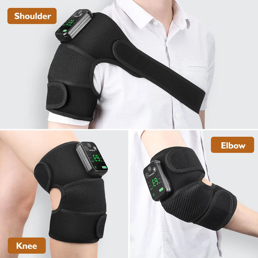 Masseur d'épaule thermique 3 en 1 pour genou, épaule, coude, attelle chauffante, Support sans fil, ceinture, genouillère, Circulation sanguine
