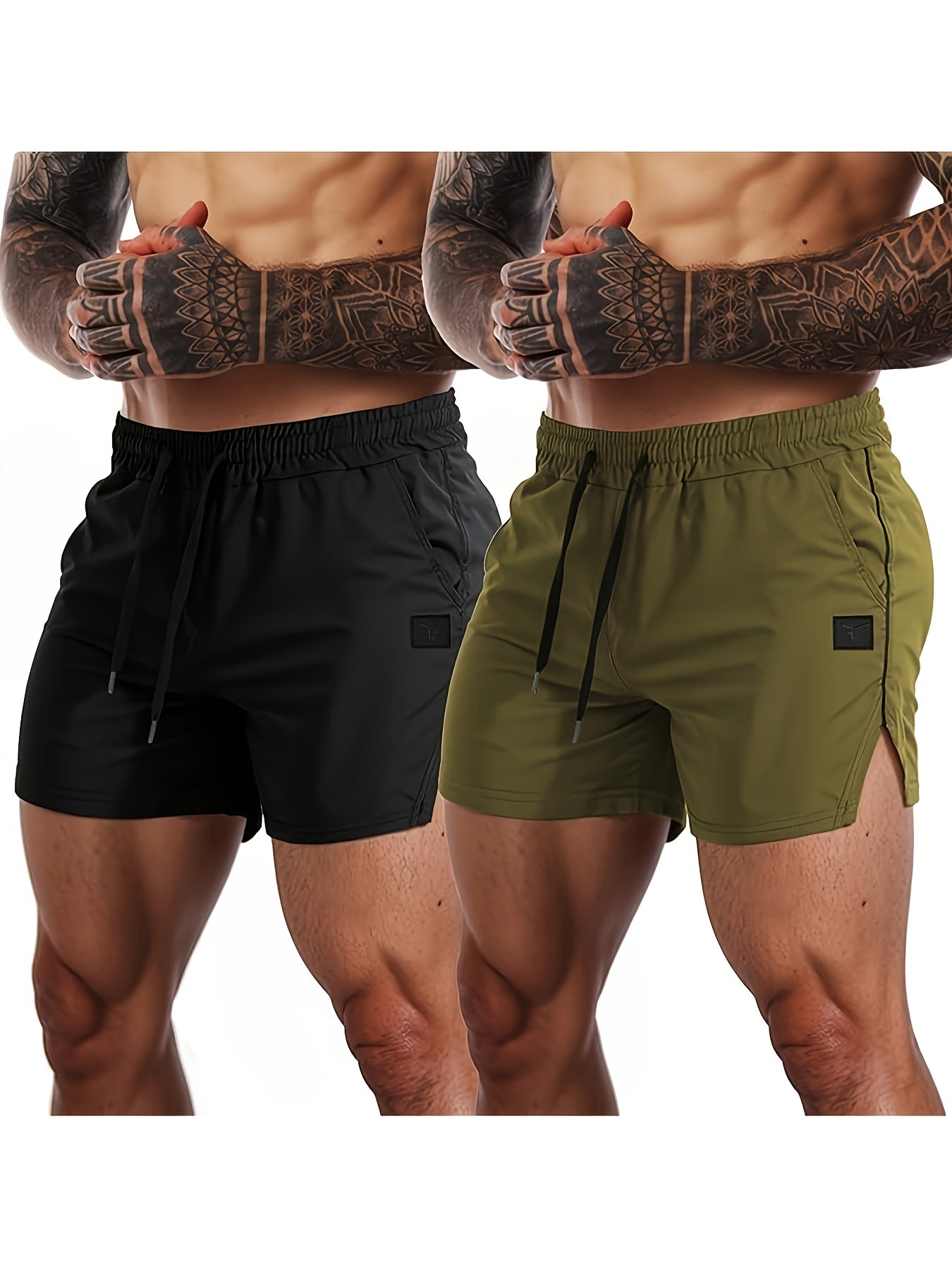 Short de sport léger à séchage rapide 2pcs | Fitness Hommes