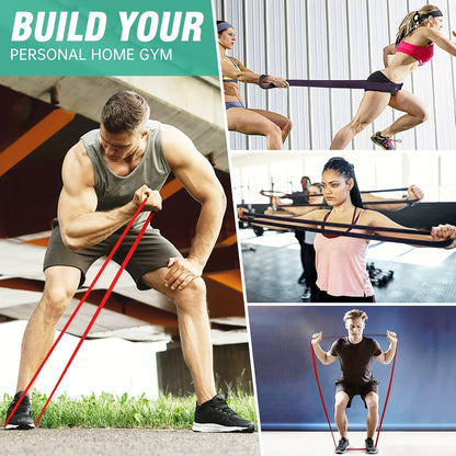 Bande de résistance robuste|||||||||| de 5 à 230 lb d’une longueur de 82 pouces - 5 options de couleurs (vert, bleu, noir, rouge, doré) | 5-230 lb Niveaux de poids | Musculation et musculation pour hommes et femmes | Opération multicolore