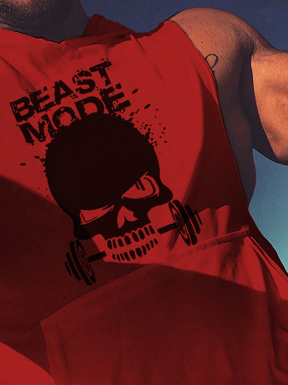 3pcs Men's Sleeveless Hooded Stringers Workout Tank Tops Skull Bodybuilding Workout Shirts