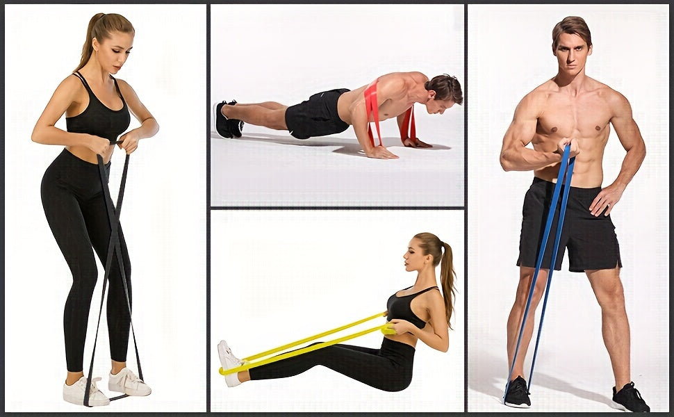 Bande de résistance robuste|||||||||| de 5 à 230 lb d’une longueur de 82 pouces - 5 options de couleurs (vert, bleu, noir, rouge, doré) | 5-230 lb Niveaux de poids | Musculation et musculation pour hommes et femmes | Opération multicolore